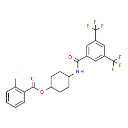 ChemSpider 2D Image | 4-{[3,5-Bis(trifluoromethyl)benzoyl]amino}cyclohexyl 2-methylbenzoate | C23H21F6NO3