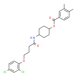 ChemSpider 2D Image | 4-{[4-(2,4-Dichlorophenoxy)butanoyl]amino}cyclohexyl 3,4-dimethylbenzoate | C25H29Cl2NO4