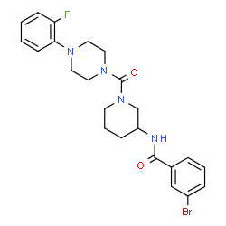 ChemSpider 2D Image | 3-Bromo-N-(1-{[4-(2-fluorophenyl)-1-piperazinyl]carbonyl}-3-piperidinyl)benzamide | C23H26BrFN4O2