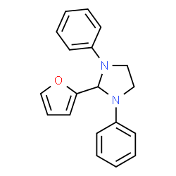 ChemSpider 2D Image | 2-(2-Furyl)-1,3-diphenylimidazolidine | C19H18N2O