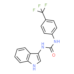 ChemSpider 2D Image | 1-(1H-Indol-3-yl)-3-[4-(trifluoromethyl)phenyl]urea | C16H12F3N3O