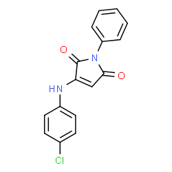 ChemSpider 2D Image | 3-[(4-Chlorophenyl)amino]-1-phenyl-1H-pyrrole-2,5-dione | C16H11ClN2O2