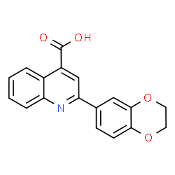 ChemSpider 2D Image | 2-(2,3-Dihydro-1,4-benzodioxin-6-yl)-4-quinolinecarboxylic acid | C18H13NO4