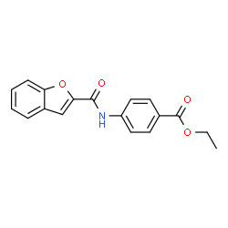 ChemSpider 2D Image | Ethyl 4-[(1-benzofuran-2-ylcarbonyl)amino]benzoate | C18H15NO4