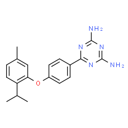 ChemSpider 2D Image | 6-[4-(2-Isopropyl-5-methylphenoxy)phenyl]-1,3,5-triazine-2,4-diamine | C19H21N5O