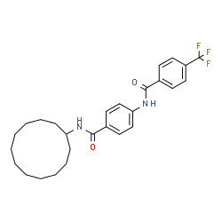 ChemSpider 2D Image | N-[4-(Cyclododecylcarbamoyl)phenyl]-4-(trifluoromethyl)benzamide | C27H33F3N2O2