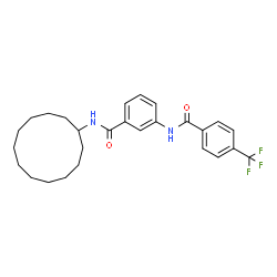 ChemSpider 2D Image | N-Cyclododecyl-3-{[4-(trifluoromethyl)benzoyl]amino}benzamide | C27H33F3N2O2