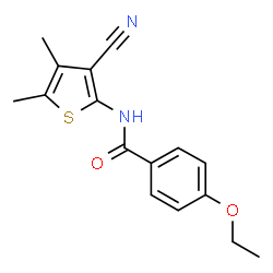 ChemSpider 2D Image | N-(3-Cyano-4,5-dimethyl-2-thienyl)-4-ethoxybenzamide | C16H16N2O2S