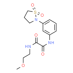 ChemSpider 2D Image | N-[3-(1,1-Dioxido-1,2-thiazolidin-2-yl)phenyl]-N'-(2-methoxyethyl)ethanediamide | C14H19N3O5S