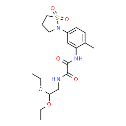 ChemSpider 2D Image | N-(2,2-Diethoxyethyl)-N'-[5-(1,1-dioxido-1,2-thiazolidin-2-yl)-2-methylphenyl]ethanediamide | C18H27N3O6S