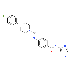 ChemSpider 2D Image | 4-(4-Fluorophenyl)-N-[4-(1H-1,2,4-triazol-3-ylcarbamoyl)phenyl]-1-piperazinecarboxamide | C20H20FN7O2
