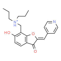 ChemSpider 2D Image | N-{[(2Z)-6-Hydroxy-3-oxo-2-(4-pyridinylmethylene)-2,3-dihydro-1-benzofuran-7-yl]methyl}-N-propyl-1-propanaminium | C21H25N2O3