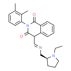 ChemSpider 2D Image | 2-(2,3-Dimethylphenyl)-4-[(E)-({[(2S)-1-ethyl-2-pyrrolidinyl]methyl}imino)methyl]-1,3(2H,4H)-isoquinolinedione | C25H29N3O2