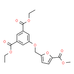 ChemSpider 2D Image | Diethyl 5-{[5-(methoxycarbonyl)-2-furyl]methoxy}isophthalate | C19H20O8