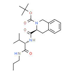 ChemSpider 2D Image | 2-Methyl-2-propanyl (3S)-3-{[(2S)-3-methyl-1-oxo-1-(propylamino)-2-butanyl]carbamoyl}-3,4-dihydro-2(1H)-isoquinolinecarboxylate | C23H35N3O4