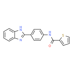 ChemSpider 2D Image | N-[4-(1H-Benzimidazol-2-yl)phenyl]-2-thiophenecarboxamide | C18H13N3OS