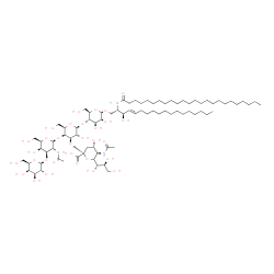 ChemSpider 2D Image | (2S,3R,4E)-3-Hydroxy-2-(tetracosanoylamino)-4-octadecen-1-yl 5-acetamido-3,5-dideoxy-6-[(1S,2S)-1,2,3-trihydroxypropyl]-beta-L-threo-hex-2-ulopyranonosyl-(2->3)-[beta-D-galactopyranosyl-(1->3)-2-aceta
mido-2-deoxy-beta-D-galactopyranosyl-(1->4)]-beta-D-galactopyranosyl-(1->4)-beta-D-glucopyranoside | C79H143N3O31