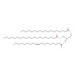 ChemSpider 2D Image | 2-[(9Z)-9-Octadecenoyloxy]-3-(stearoyloxy)propyl icosanoate | C59H112O6