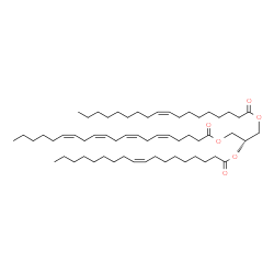 ChemSpider 2D Image | (2S)-2,3-Bis[(9Z)-9-octadecenoyloxy]propyl (5Z,8Z,11Z,14Z)-5,8,11,14-icosatetraenoate | C59H102O6