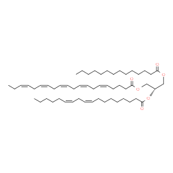 ChemSpider 2D Image | (2S)-2-[(9Z,12Z)-9,12-Octadecadienoyloxy]-3-(tetradecanoyloxy)propyl (5Z,8Z,11Z,14Z,17Z)-5,8,11,14,17-icosapentaenoate | C55H92O6