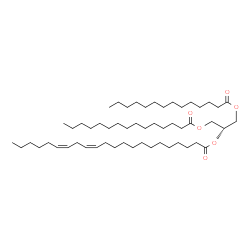 ChemSpider 2D Image | 1-(Pentadecanoyloxy)-3-(tetradecanoyloxy)-2-propanyl (13Z,16Z)-13,16-docosadienoate | C54H100O6