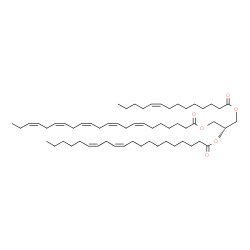 ChemSpider 2D Image | (2S)-2-[(11Z,14Z)-11,14-Icosadienoyloxy]-3-[(9Z)-9-tetradecenoyloxy]propyl (7Z,10Z,13Z,16Z,19Z)-7,10,13,16,19-docosapentaenoate | C59H98O6