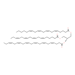 ChemSpider 2D Image | (2R)-1-[(5Z,8Z,11Z,14Z)-5,8,11,14-Icosatetraenoyloxy]-3-[(6Z,9Z,12Z,15Z)-6,9,12,15-octadecatetraenoyloxy]-2-propanyl (4Z,7Z,10Z,13Z,16Z,19Z)-4,7,10,13,16,19-docosahexaenoate | C63H94O6