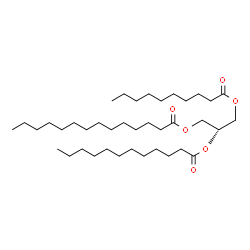 ChemSpider 2D Image | 3-(Decanoyloxy)-2-(dodecanoyloxy)propyl myristate | C39H74O6