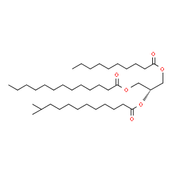 ChemSpider 2D Image | 3-(Decanoyloxy)-2-[(11-methyldodecanoyl)oxy]propyl tridecanoate | C39H74O6