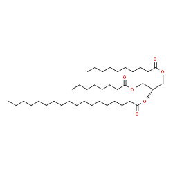 ChemSpider 2D Image | 1-(Decanoyloxy)-3-(octanoyloxy)-2-propanyl stearate | C39H74O6