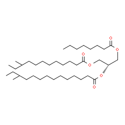 ChemSpider 2D Image | 1-[(10-Methyldodecanoyl)oxy]-3-(octanoyloxy)-2-propanyl 12-methyltetradecanoate | C39H74O6