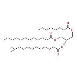 ChemSpider 2D Image | 1-(Dodecanoyloxy)-3-(octanoyloxy)-2-propanyl 11-methyldodecanoate | C36H68O6
