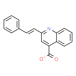 ChemSpider 2D Image | 2-[(E)-2-Phenylvinyl]-4-quinolinecarboxylate | C18H12NO2