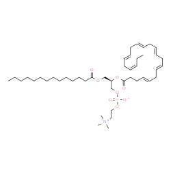 ChemSpider 2D Image | (2R)-2-[(4E,7E,10E,13E,16E,19Z)-4,7,10,13,16,19-Docosahexaenoyloxy]-3-(tetradecanoyloxy)propyl 2-(trimethylammonio)ethyl phosphate | C44H76NO8P
