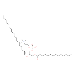 ChemSpider 2D Image | 2-[(1E)-1-Octadecen-1-yloxy]-3-(tetradecanoyloxy)propyl 2-(trimethylammonio)ethyl phosphate | C40H80NO7P
