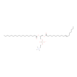 ChemSpider 2D Image | (2R)-3-[(11E)-11-Octadecenoyloxy]-2-(stearoyloxy)propyl 2-(trimethylammonio)ethyl phosphate | C44H86NO8P