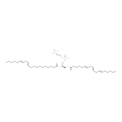 ChemSpider 2D Image | (2R)-2-[(11E,14E)-11,14-Icosadienoyloxy]-3-[(6E,9E,12E)-6,9,12-octadecatrienoyloxy]propyl 2-(trimethylammonio)ethyl phosphate | C46H82NO8P