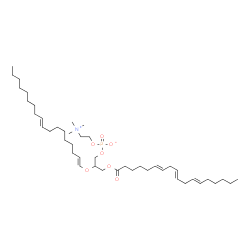 ChemSpider 2D Image | 2-[(1E,9E)-1,9-Octadecadien-1-yloxy]-3-[(6E,9E,12E)-6,9,12-octadecatrienoyloxy]propyl 2-(trimethylammonio)ethyl phosphate | C44H80NO7P