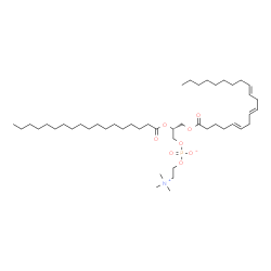ChemSpider 2D Image | (2R)-3-[(5E,8E,11E)-5,8,11-Icosatrienoyloxy]-2-(stearoyloxy)propyl 2-(trimethylammonio)ethyl phosphate | C46H86NO8P
