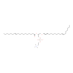 ChemSpider 2D Image | 3-[(1E,11E)-1,11-Octadecadien-1-yloxy]-2-[(11E)-11-octadecenoyloxy]propyl 2-(trimethylammonio)ethyl phosphate | C44H84NO7P