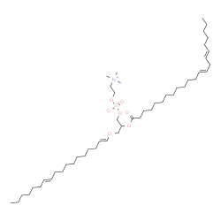 ChemSpider 2D Image | 2-[(13E,16E)-13,16-Docosadienoyloxy]-3-[(1E,11E)-1,11-octadecadien-1-yloxy]propyl 2-(trimethylammonio)ethyl phosphate | C48H90NO7P