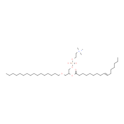 ChemSpider 2D Image | 2-[(9E)-9-Hexadecenoyloxy]-3-(hexadecyloxy)propyl 2-(trimethylammonio)ethyl phosphate | C40H80NO7P