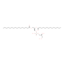 ChemSpider 2D Image | (2R)-3-({[(2S)-2,3-Dihydroxypropoxy](hydroxy)phosphoryl}oxy)-2-(tetradecanoyloxy)propyl palmitate | C36H71O10P