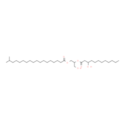 ChemSpider 2D Image | 3-Hydroxy-2-[(3-hydroxydodecanoyl)oxy]propyl 17-methyloctadecanoate | C34H66O6