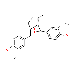 ChemSpider 2D Image | 4-[(2S,3R)-2-Ethyl-1-hydroxy-3-(4-hydroxy-3-methoxybenzyl)pentyl]-2-methoxyphenol | C22H30O5