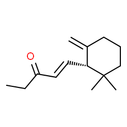 ChemSpider 2D Image | (1E)-1-[(1S)-2,2-Dimethyl-6-methylenecyclohexyl]-1-penten-3-one | C14H22O