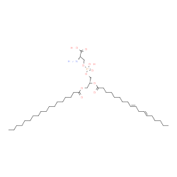ChemSpider 2D Image | O-{Hydroxy[(2R)-2-[(9E,12E)-9,12-octadecadienoyloxy]-3-(stearoyloxy)propoxy]phosphoryl}-L-serine | C42H78NO10P
