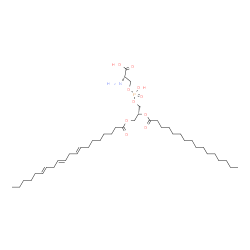 ChemSpider 2D Image | O-{Hydroxy[(2R)-3-[(8E,11E,14E)-8,11,14-icosatrienoyloxy]-2-(palmitoyloxy)propoxy]phosphoryl}-L-serine | C42H76NO10P