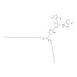 ChemSpider 2D Image | (2S,3R,4Z)-3-Hydroxy-2-[(Z)-(1-hydroxytetracosylidene)amino]-4-octadecen-1-yl 2-deoxy-2-[(E)-(1-hydroxyethylidene)amino]-beta-D-galactopyranosyl-(1->4)-[3,5-dideoxy-5-[(Z)-(1-hydroxyethylidene)amino]-
6-[(1R,2R)-1,2,3-trihydroxypropyl]-beta-L-threo-hex-2-ulopyranonosyl-(2->3)]-beta-D-galactopyranosyl-(1->4)-beta-D-glucopyranoside | C73H133N3O26