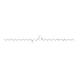 ChemSpider 2D Image | (2S)-1-Hydroxy-3-(palmitoyloxy)-2-propanyl (9E,12E)-9,12-octadecadienoate | C37H68O5